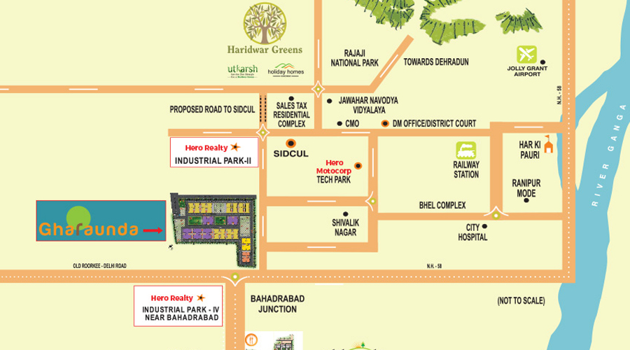 Gharaunda Location Map Small